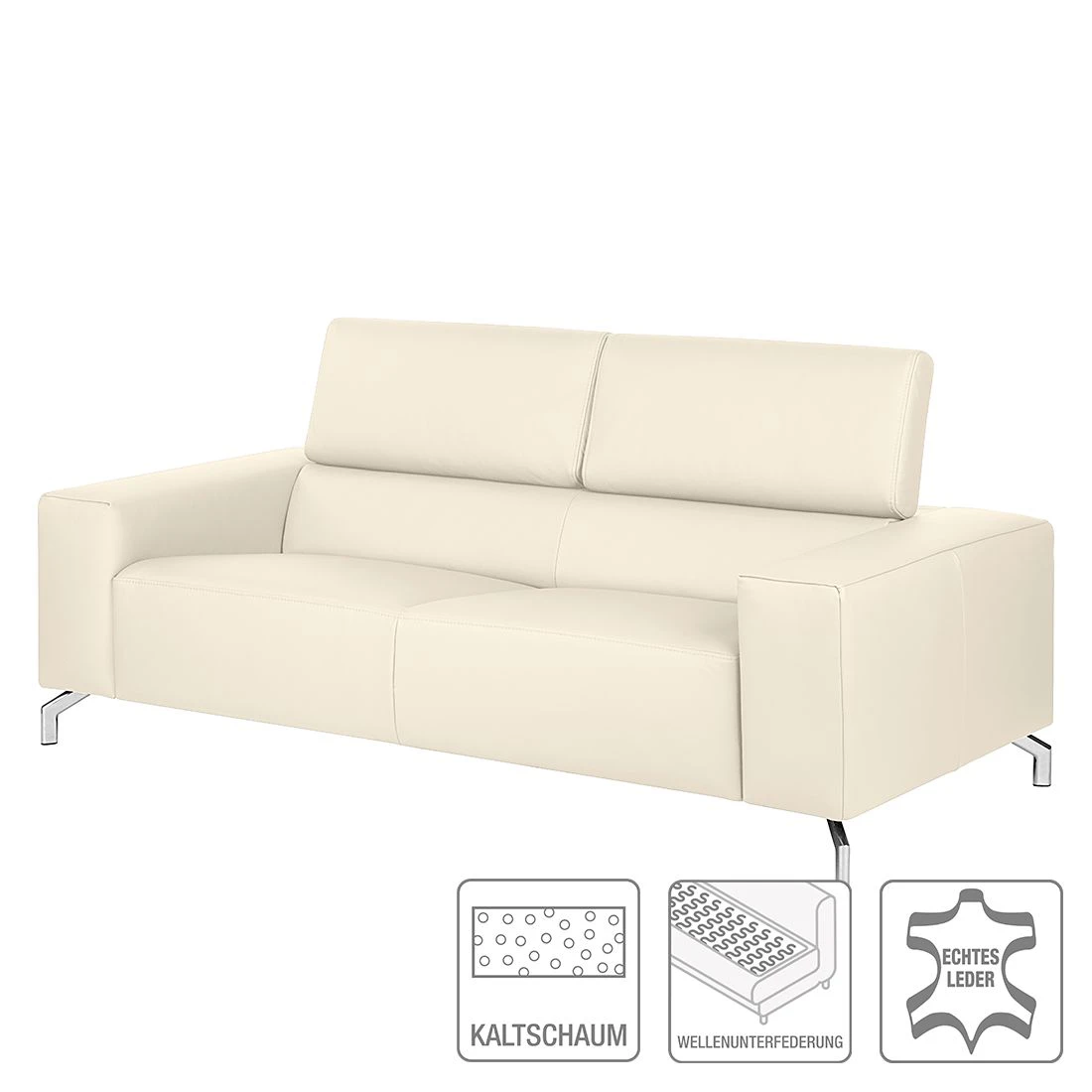 Loftscape Sofa Varberg (2,5-Sitzer) Echtleder - Weiß 2 Loftscape Sofa Varberg (2,5-Sitzer) Echtleder - Weiß – Bild 2