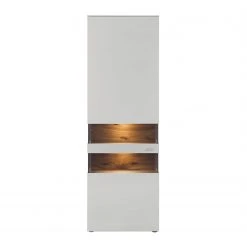 GWINNER Standvitrine Anzio - Matt Weiß / Astnussbaum - Türanschlag links - Mit Beleuchtung -Wohnzimmermöbel boutique en ligne standvitrine anzio mit beleuchtung weiss astnussbaum tueranschlag links 4525380