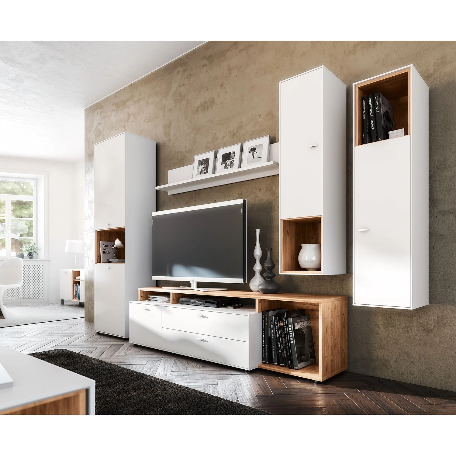 Germania TV-Aufsatz Design2 - Eiche Navarra Dekor 2 Germania TV-Aufsatz Design2 - Eiche Navarra Dekor – Bild 2