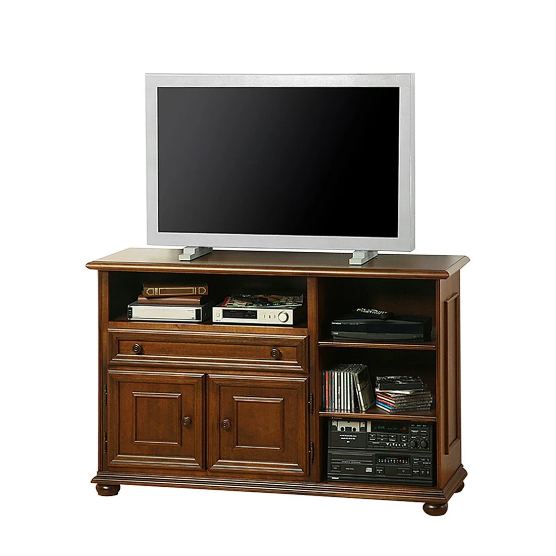 Montreux TV-Kommode Arabella I - Ayous teilmassiv - Antikbraun 1 Montreux TV-Kommode Arabella I - Ayous teilmassiv - Antikbraun