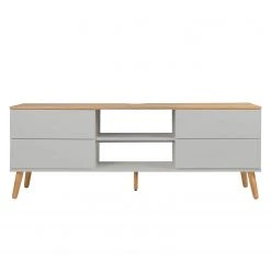 Tenzo TV-Lowboard Dot - Grau -Wohnzimmermöbel boutique en ligne tv lowboard dot eiche teilmassiv grau 4148280