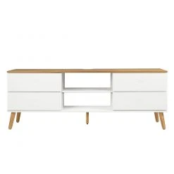 Tenzo TV-Lowboard Dot - Weiß -Wohnzimmermöbel boutique en ligne tv lowboard dot eiche teilmassiv weiss 4148256