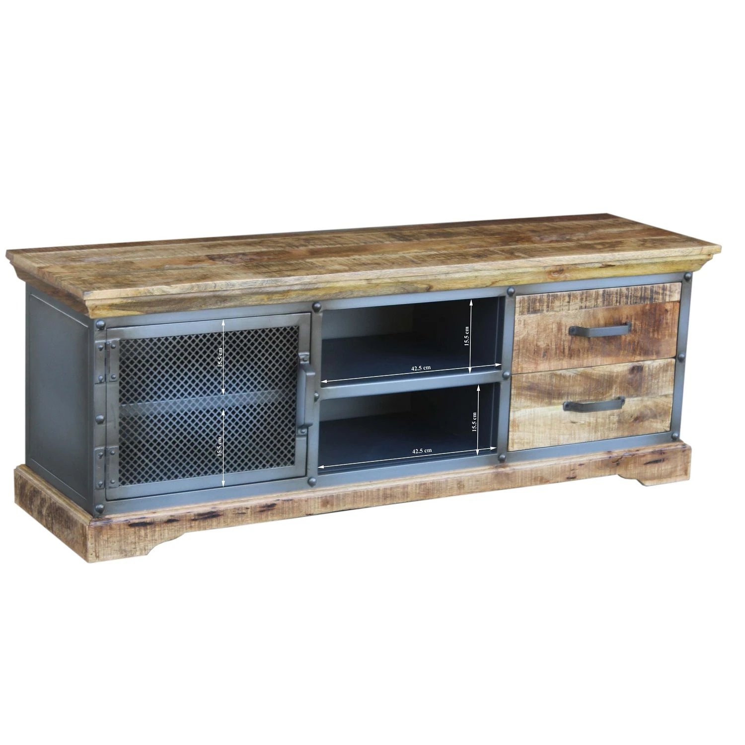 Ars manufacti TV-Lowboard Hunter - Mango massiv / Metall - Mango / Blaugrau 10 Ars manufacti TV-Lowboard Hunter - Mango massiv / Metall - Mango / Blaugrau – Bild 10