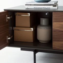 Studio Copenhagen TV-Lowboard Payara - Echtholzfurnier - Walnuss / Anthrazit -Wohnzimmermöbel boutique en ligne tv lowboard payara walnuss schwarz 4372776