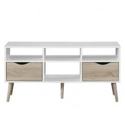 Mørteens TV-Lowboard Sunndal I - Gummibaum teilmassiv -Wohnzimmermöbel boutique en ligne tv lowboard sunndal i gummibaum teilmassiv weiss eiche dekor 4753464