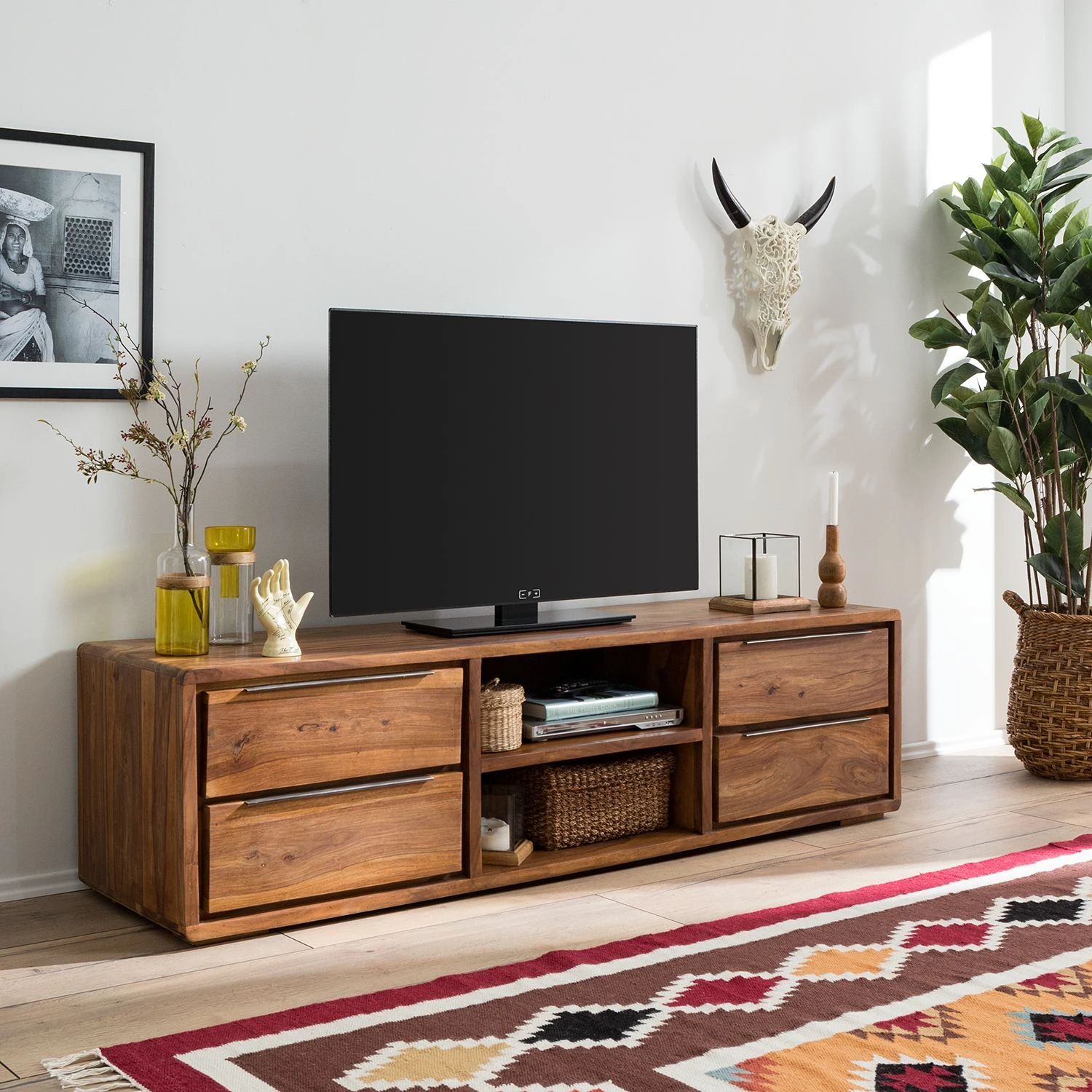 Ars Natura TV-Lowboard Trangle I - Sheesham massiv 2 Ars Natura TV-Lowboard Trangle I - Sheesham massiv – Bild 2