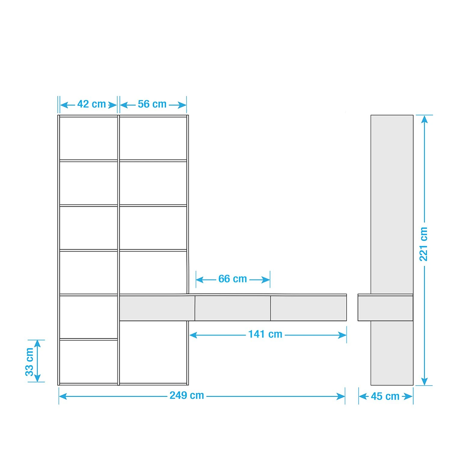 Loftscape TV-Wand Emporior III - Matt Hellbeige / Matt Weiß - Breite: 249 cm 5 Loftscape TV-Wand Emporior III - Matt Hellbeige / Matt Weiß - Breite: 249 cm – Bild 5