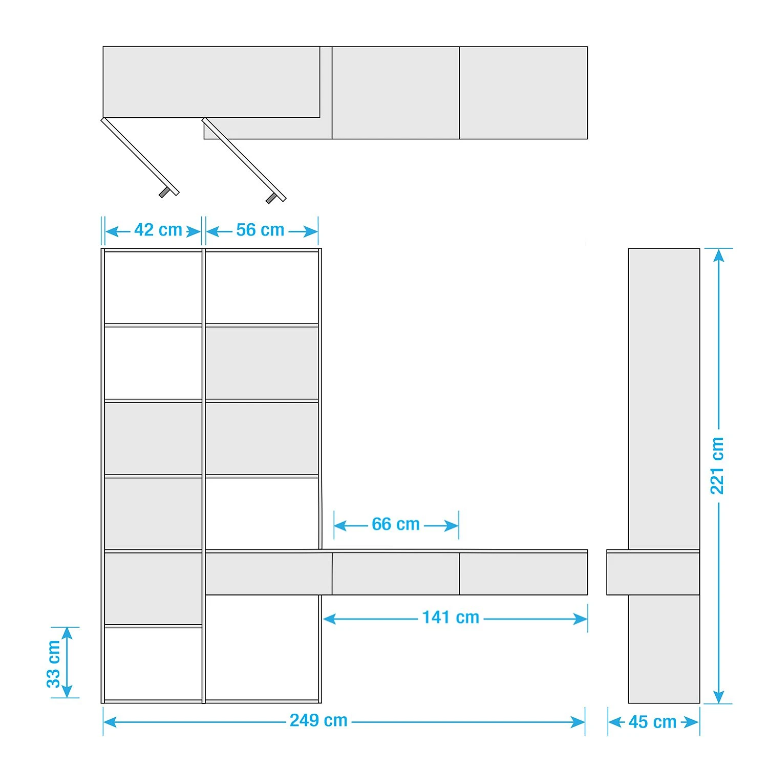Loftscape TV-Wand Emporior IV - Cremeweiß - Breite: 249 cm 8 Loftscape TV-Wand Emporior IV - Cremeweiß - Breite: 249 cm – Bild 8