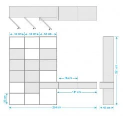Loftscape TV-Wand Emporior IV - Matt Weiß / Matt Hellbeige - Breite: 294 cm -Wohnzimmermöbel boutique en ligne tv wand emporior iv hochglanz weiss 294 cm 5202116 2