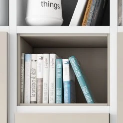 Loftscape TV-Wand Emporior IV - Matt Weiß / Matt Hellbeige - Breite: 294 cm -Wohnzimmermöbel boutique en ligne tv wand emporior iv hochglanz weiss matt hellbeige 5153644