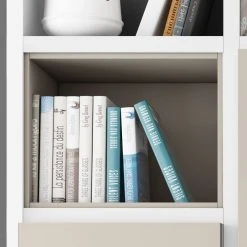 Loftscape TV-Wand Emporior IV - Matt Weiß / Matt Hellbeige - Breite: 249 cm -Wohnzimmermöbel boutique en ligne tv wand emporior vi hochglanz weiss matt hellbeige 5153788