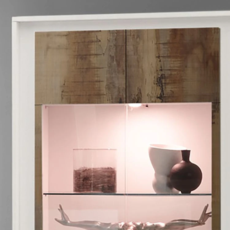 LC Spa Vitrinenschrank Forenza - Hellbraun / Weiß 5 LC Spa Vitrinenschrank Forenza - Hellbraun / Weiß – Bild 5