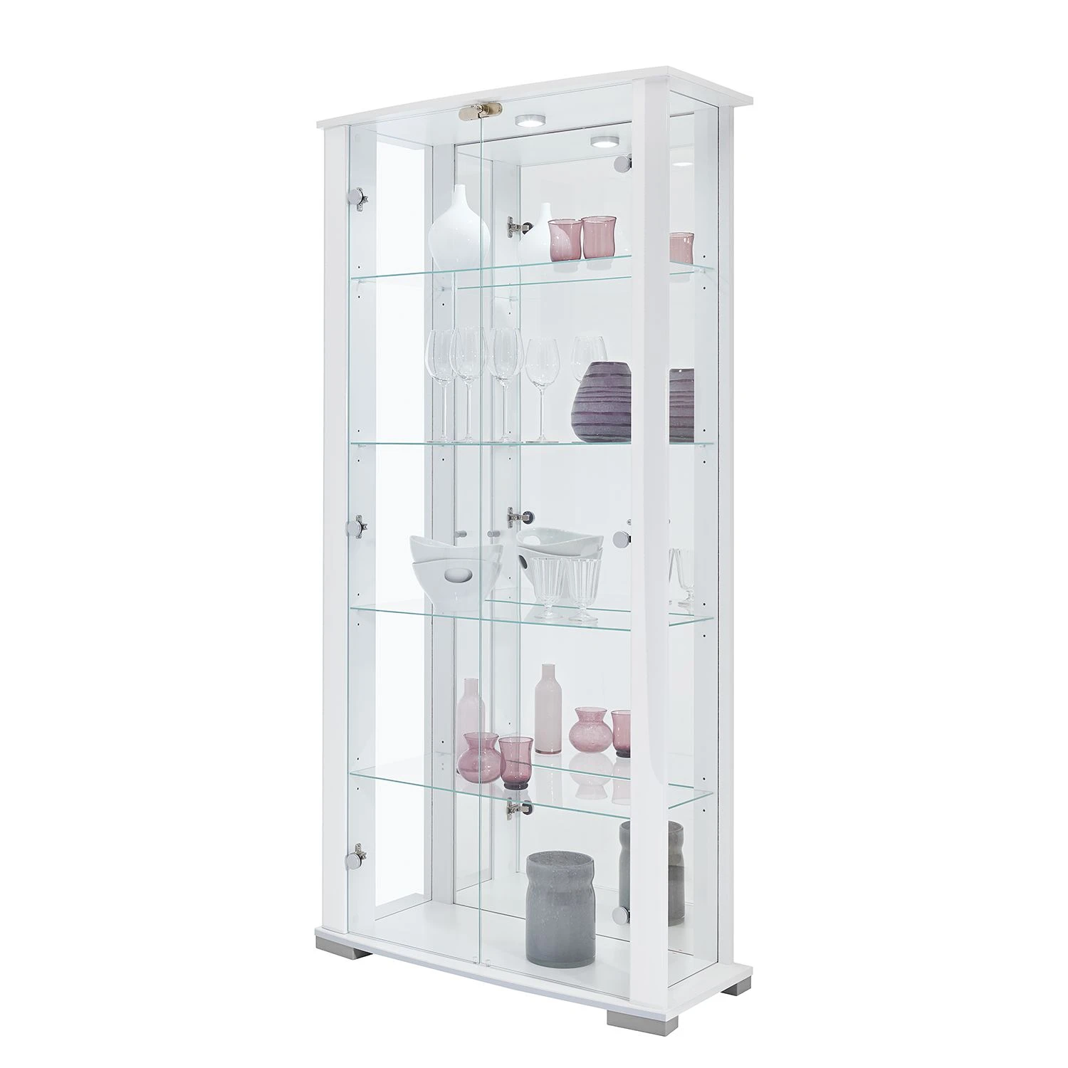 Fredriks Vitrine Nysa - Inkl. Beleuchtung - Hochglanz Weiß 1 Fredriks Vitrine Nysa - Inkl. Beleuchtung - Hochglanz Weiß