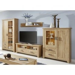 Trendteam Vitrinenschrank Canyon II - Alteiche Dekor -Wohnzimmermöbel boutique en ligne vitrinenschrank canyon ii alteiche dekor 4808528