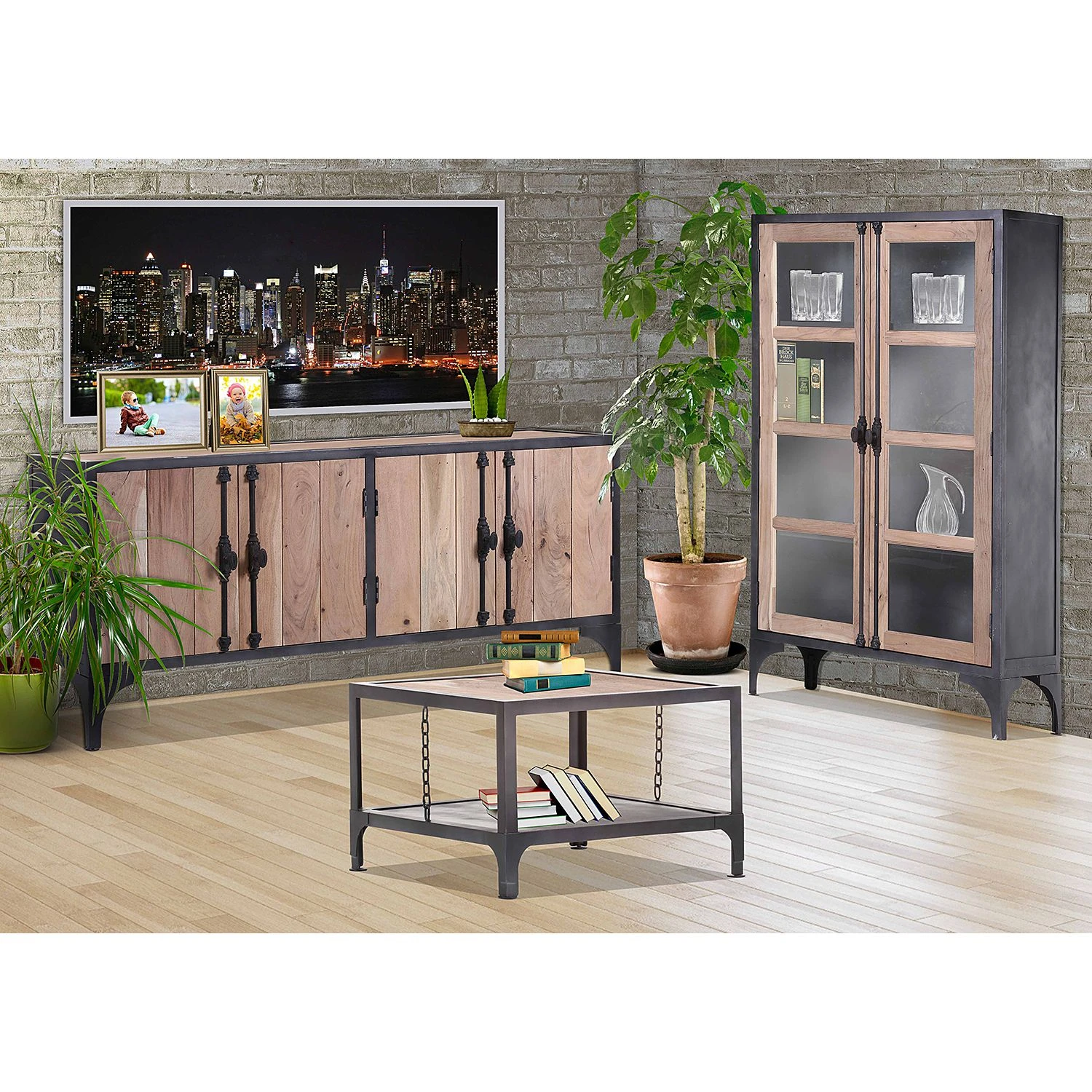 Ars manufacti Vitrinenschrank Ceriana - Akazie massiv / Metall - Akazie / Schwarz 2 Ars manufacti Vitrinenschrank Ceriana - Akazie massiv / Metall - Akazie / Schwarz – Bild 2