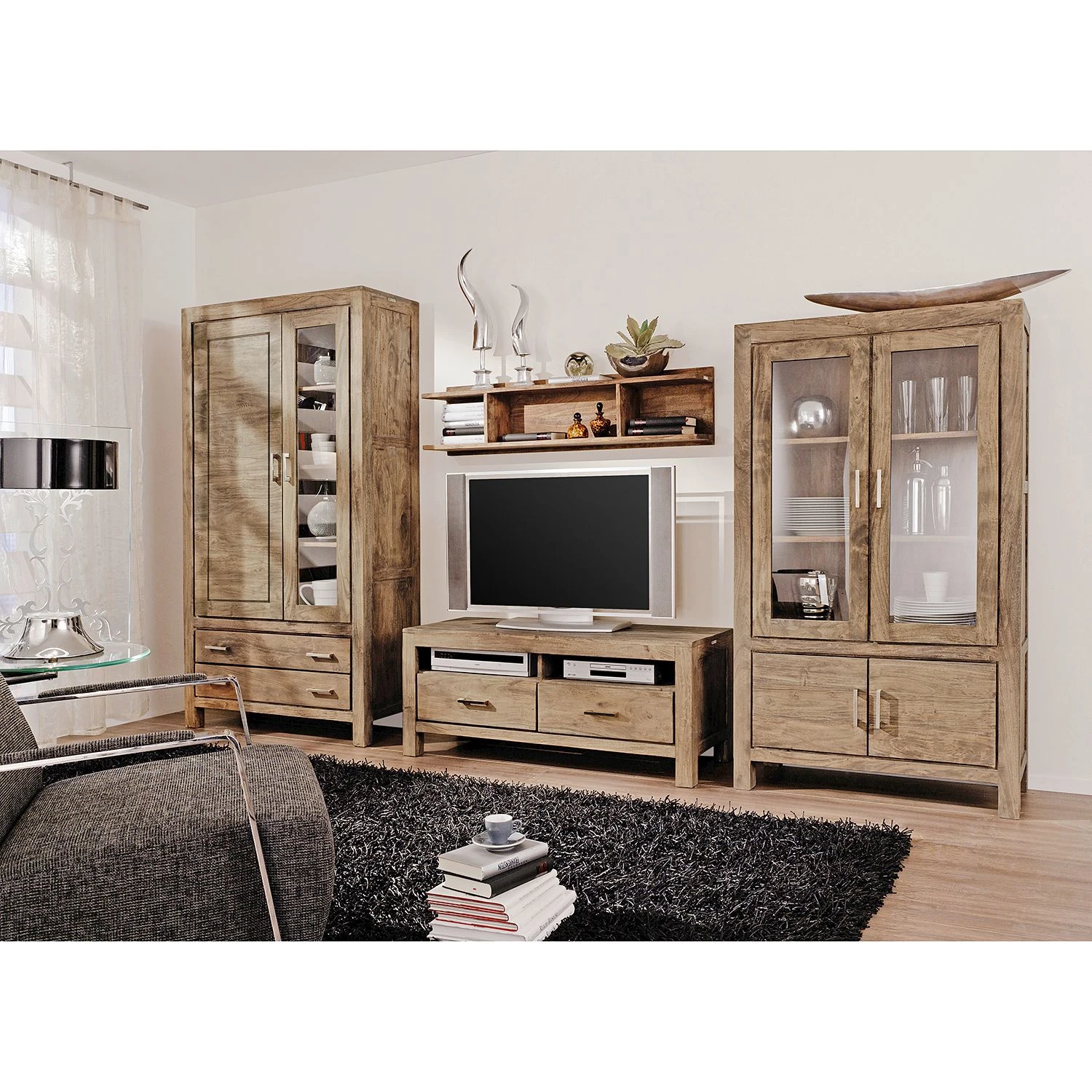 Wolf-Möbel Wandboard Yoga - Sheesham massiv - Natur 3 Wolf-Möbel Wandboard Yoga - Sheesham massiv - Natur – Bild 3