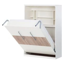 Schrankbett KiYDOO smart - Weiß / Eiche Sonoma Dekor - 110 x 205cm - Kaltschaummatratze -Wohnzimmermöbel boutique en ligne wandklappbett majano 110 x 205 cm kaltschaummatratze weiss eiche sonoma dekor 1691190