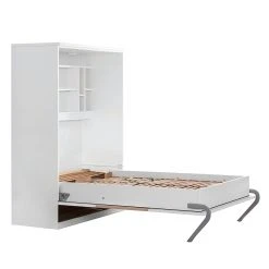 Schrankbett KiYDOO smart - Weiß / Eiche Sonoma Dekor - 110 x 205cm - Kaltschaummatratze -Wohnzimmermöbel boutique en ligne wandklappbett majano 110 x 205 cm kaltschaummatratze weiss eiche sonoma dekor 1691206