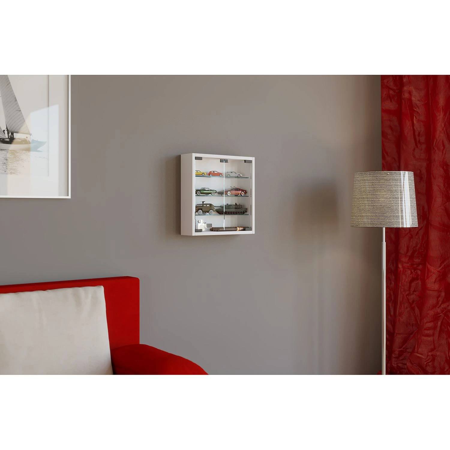 VCM Wandvitrine Mandosa - Weiß 2 VCM Wandvitrine Mandosa - Weiß – Bild 2