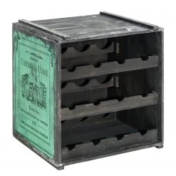 PureDay Weinregal Claire - Tannenholz - Grün