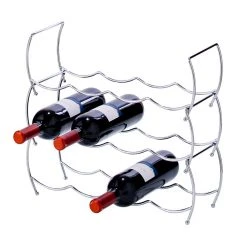 Zeller Weinregal Kjell (3er-Set) - Chrom