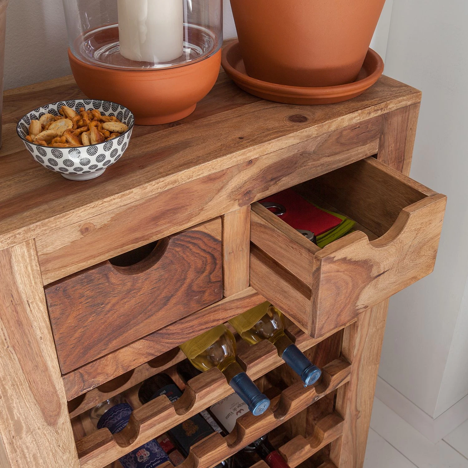 Wolf-Möbel Weinregal Yoga I - Sheesham massiv - Natur 7 Wolf-Möbel Weinregal Yoga I - Sheesham massiv - Natur – Bild 7