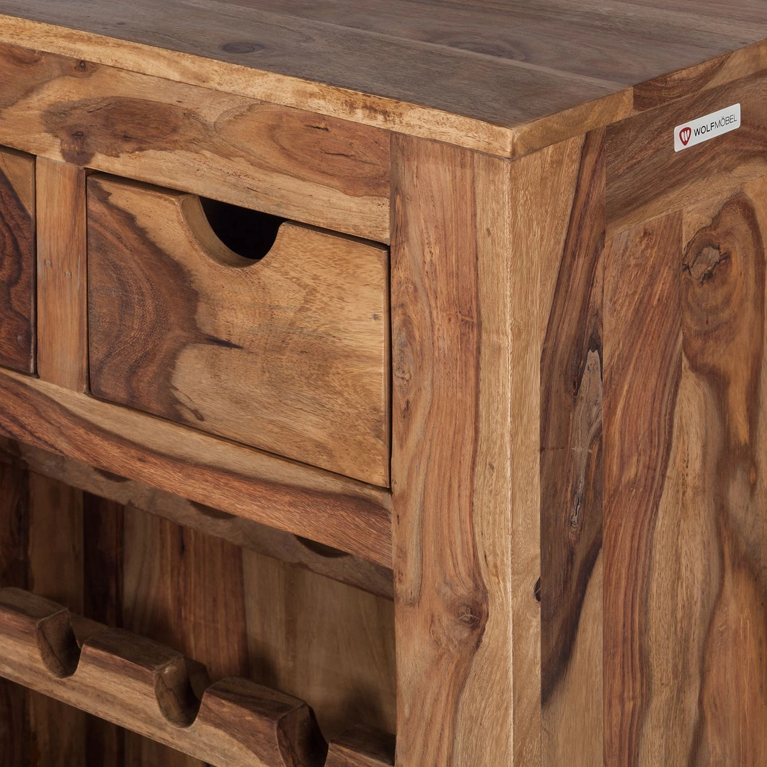 Wolf-Möbel Weinregal Yoga I - Sheesham massiv - Natur 9 Wolf-Möbel Weinregal Yoga I - Sheesham massiv - Natur – Bild 9