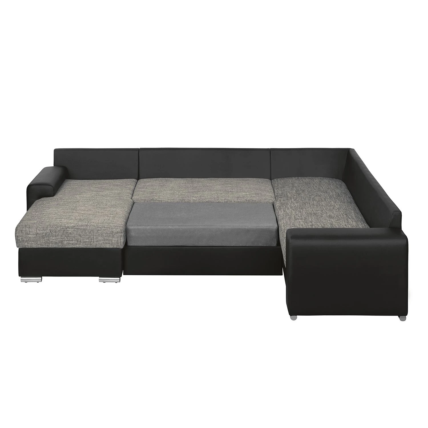 Roomscape Wohnlandschaft Berrings - (mit Schlaffunktion) - Kunstleder / Strukturstoff Schwarz / Grau - Longchair davorstehend links 7 Roomscape Wohnlandschaft Berrings - (mit Schlaffunktion) - Kunstleder / Strukturstoff Schwarz / Grau - Longchair davorstehend links – Bild 7