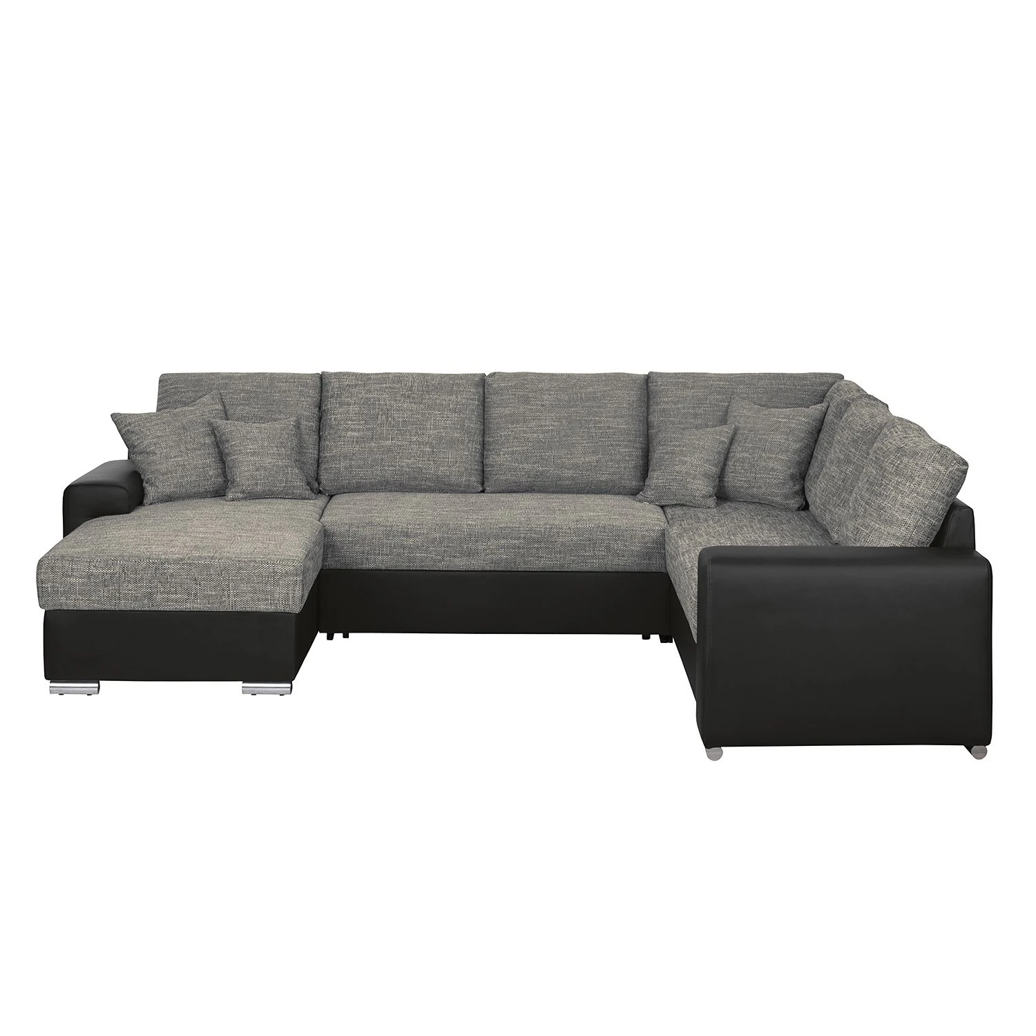 Roomscape Wohnlandschaft Berrings - (mit Schlaffunktion) - Kunstleder / Strukturstoff Schwarz / Grau - Longchair davorstehend links 6 Roomscape Wohnlandschaft Berrings - (mit Schlaffunktion) - Kunstleder / Strukturstoff Schwarz / Grau - Longchair davorstehend links – Bild 6