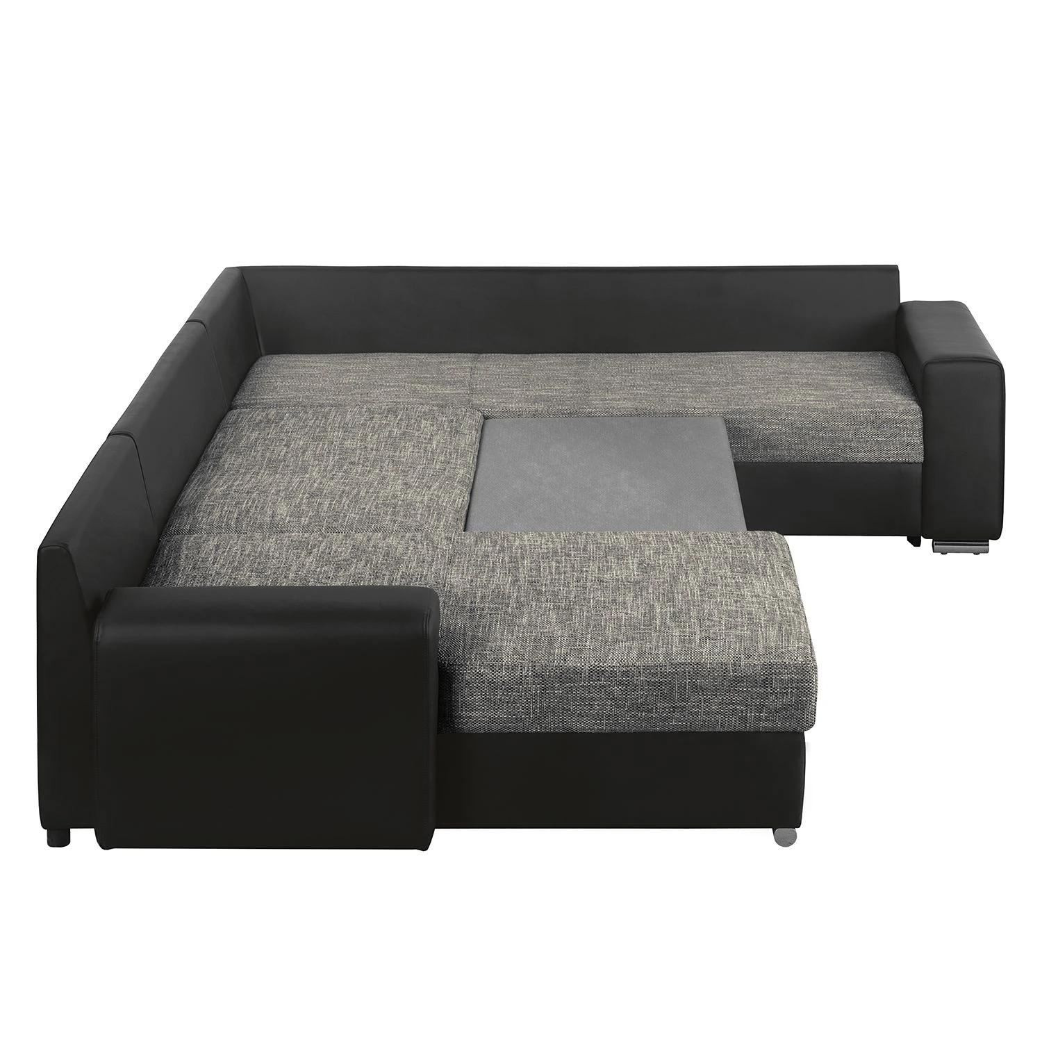 Roomscape Wohnlandschaft Berrings - (mit Schlaffunktion) - Kunstleder / Strukturstoff Schwarz / Grau - Longchair davorstehend links 10 Roomscape Wohnlandschaft Berrings - (mit Schlaffunktion) - Kunstleder / Strukturstoff Schwarz / Grau - Longchair davorstehend links – Bild 10