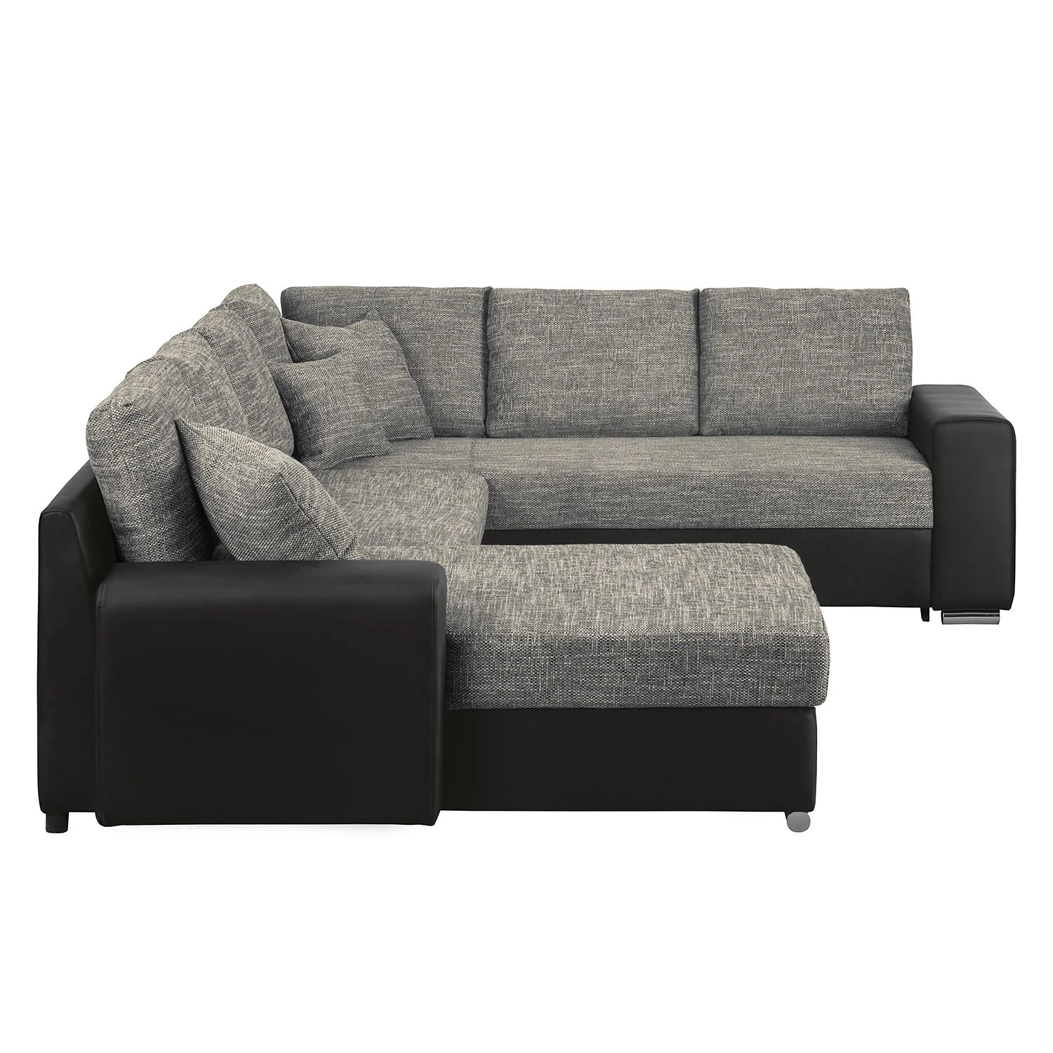 Roomscape Wohnlandschaft Berrings - (mit Schlaffunktion) - Kunstleder / Strukturstoff Schwarz / Grau - Longchair davorstehend links 8 Roomscape Wohnlandschaft Berrings - (mit Schlaffunktion) - Kunstleder / Strukturstoff Schwarz / Grau - Longchair davorstehend links – Bild 8