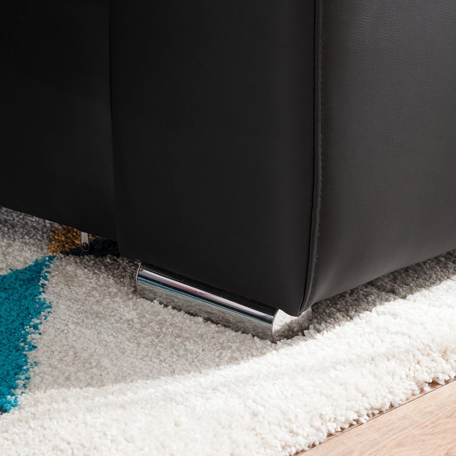 Roomscape Wohnlandschaft Berrings - (mit Schlaffunktion) - Kunstleder / Strukturstoff Schwarz / Grau - Longchair davorstehend links 17 Roomscape Wohnlandschaft Berrings - (mit Schlaffunktion) - Kunstleder / Strukturstoff Schwarz / Grau - Longchair davorstehend links – Bild 17