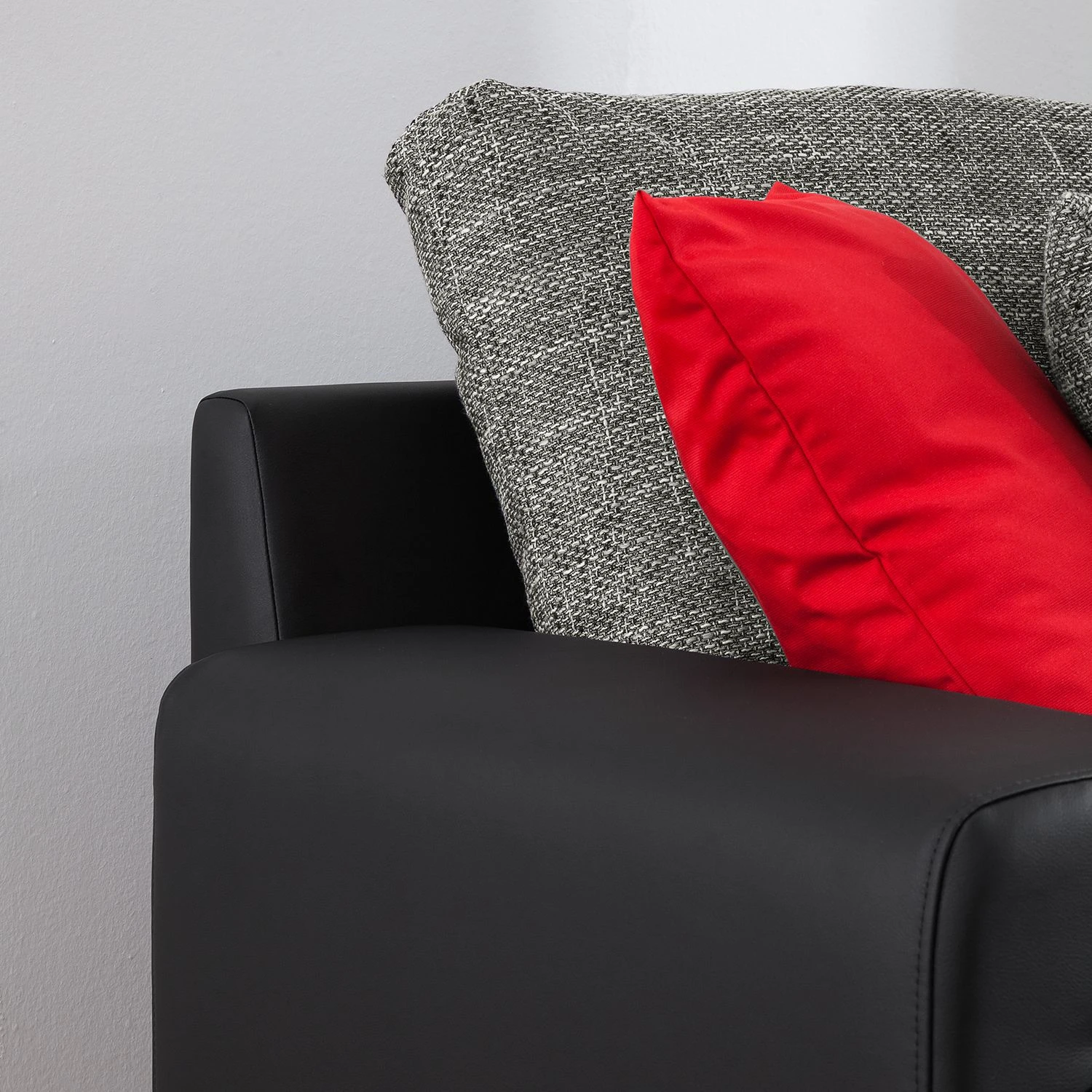 Roomscape Wohnlandschaft Berrings - (mit Schlaffunktion) - Kunstleder / Strukturstoff Schwarz / Grau - Longchair davorstehend links 15 Roomscape Wohnlandschaft Berrings - (mit Schlaffunktion) - Kunstleder / Strukturstoff Schwarz / Grau - Longchair davorstehend links – Bild 15