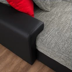 Roomscape Wohnlandschaft Berrings - (mit Schlaffunktion) - Kunstleder / Strukturstoff Schwarz / Grau - Longchair davorstehend links 44 Roomscape Wohnlandschaft Berrings - (mit Schlaffunktion) - Kunstleder / Strukturstoff Schwarz / Grau - Longchair davorstehend links -Wohnzimmermöbel boutique en ligne wohnlandschaft berrings mit schlaffunktion kunstleder strukturstoff schwarz grau longchair davorstehend links 4993836