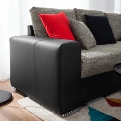 Roomscape Wohnlandschaft Berrings - (mit Schlaffunktion) - Kunstleder / Strukturstoff Schwarz / Grau - Longchair davorstehend links 49 Roomscape Wohnlandschaft Berrings - (mit Schlaffunktion) - Kunstleder / Strukturstoff Schwarz / Grau - Longchair davorstehend links -Wohnzimmermöbel boutique en ligne wohnlandschaft berrings mit schlaffunktion kunstleder strukturstoff schwarz grau longchair davorstehend rechts 4993784