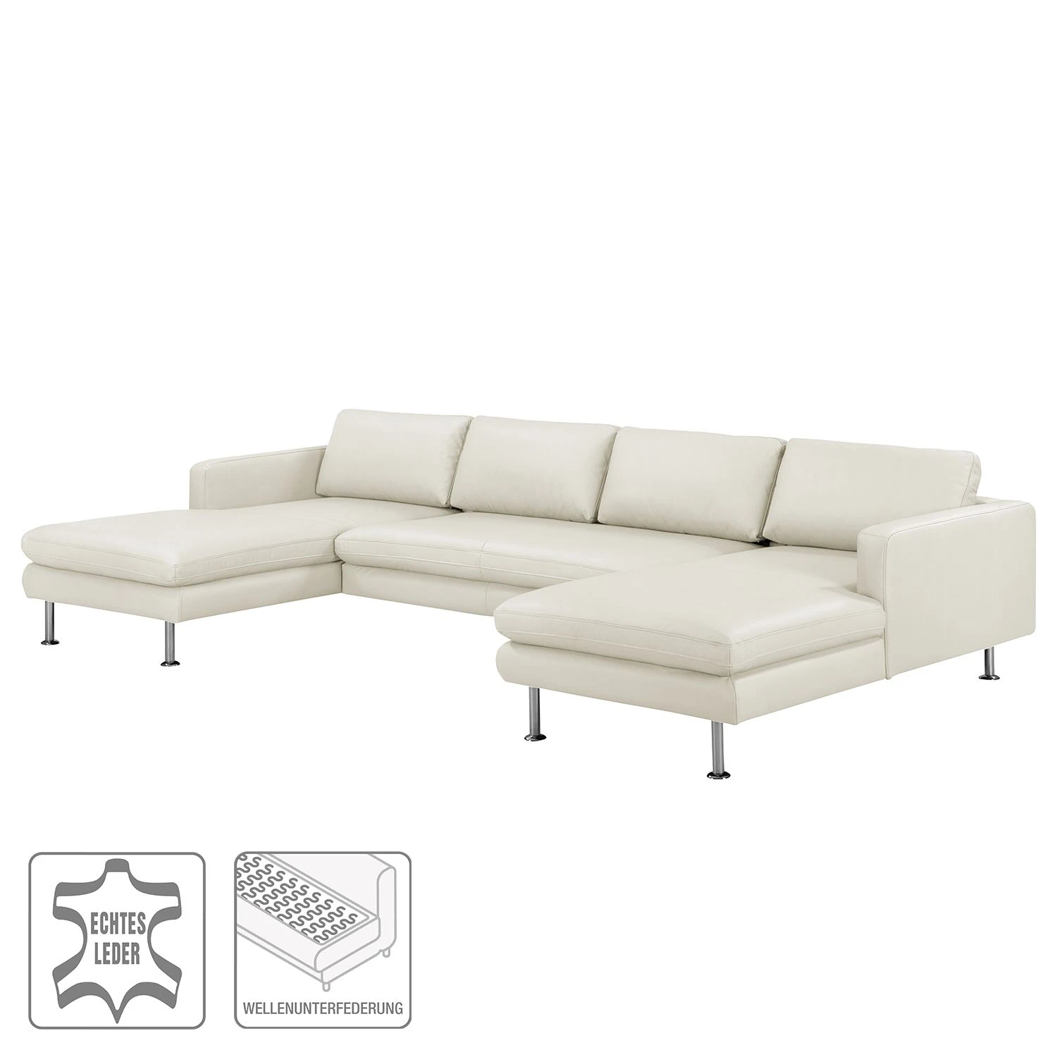 Fredriks Wohnlandschaft Bivona II Echtleder - Perlweiß 2 Fredriks Wohnlandschaft Bivona II Echtleder - Perlweiß – Bild 2