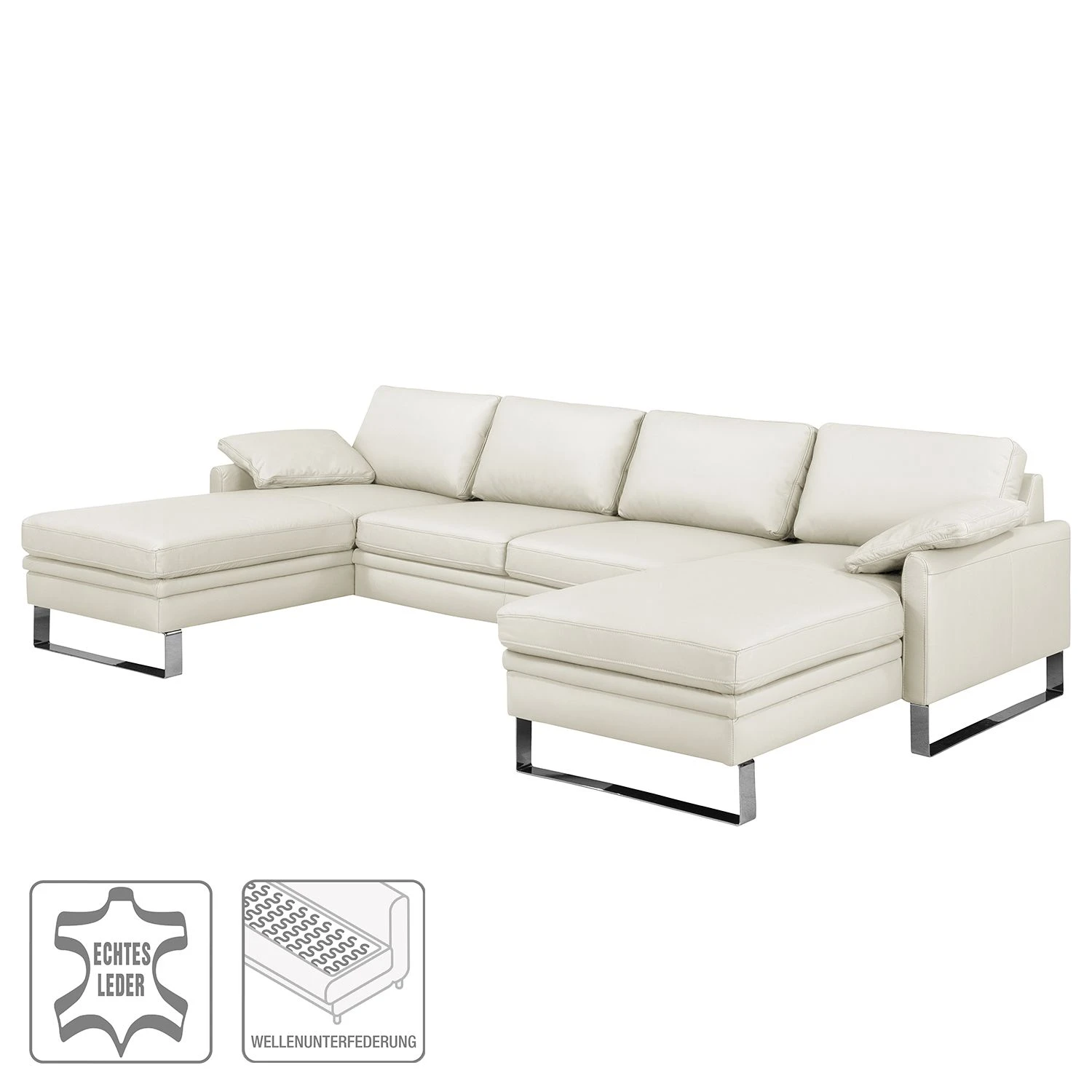 Fredriks Wohnlandschaft Laureto II Echtleder - Perlweiß 2 Fredriks Wohnlandschaft Laureto II Echtleder - Perlweiß – Bild 2