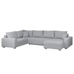 Roomscape Wohnlandschaft Loorana - (mit Schlaffunktion) - beidseitig montierbar - Strukturstoff - Lichtgrau