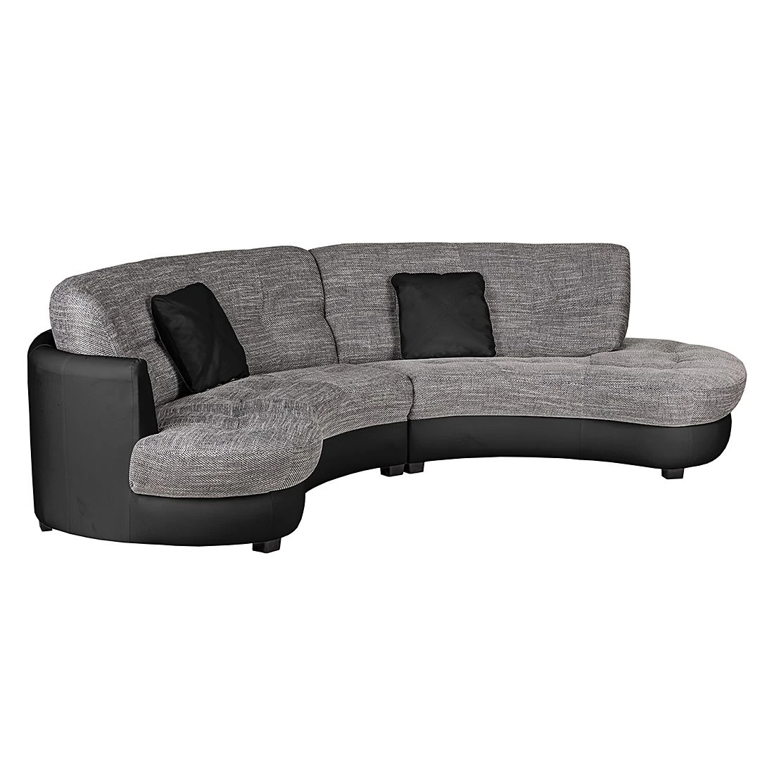 Roomscape Ecksofa Sabea Kunstleder / Strukturstoff - Schwarz / Hellgrau 2 Roomscape Ecksofa Sabea Kunstleder / Strukturstoff - Schwarz / Hellgrau – Bild 2