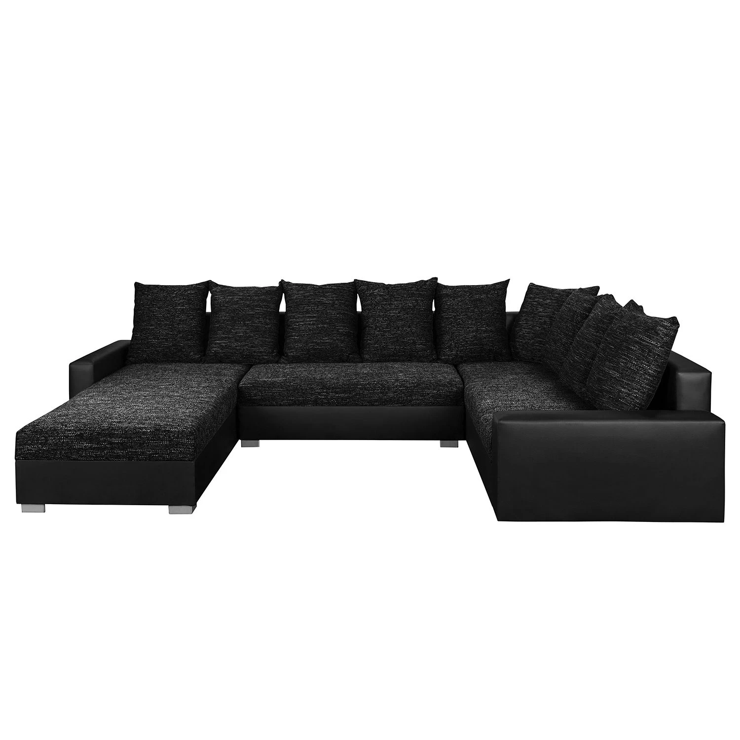 Fredriks Wohnlandschaft Sibenik - (mit Schlaffunktion) - Kunstleder/Strukturstoff - Anthrazit - Longchair davorstehend links / Ottomane rechts 3 Fredriks Wohnlandschaft Sibenik - (mit Schlaffunktion) - Kunstleder/Strukturstoff - Anthrazit - Longchair davorstehend links / Ottomane rechts – Bild 3