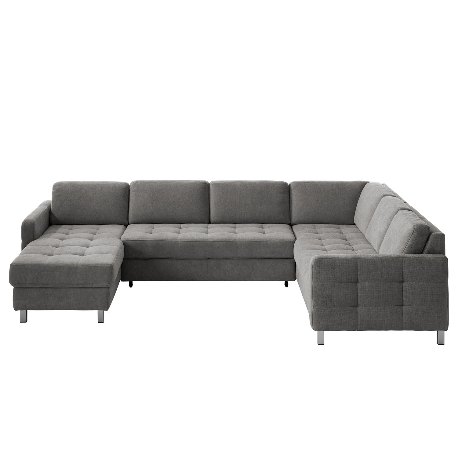 Fredriks Wohnlandschaft Tanete - Strukturstoff - Grau - Longchair davorstehend links / Ottomane rechts - Schlaffunktion 5 Fredriks Wohnlandschaft Tanete - Strukturstoff - Grau - Longchair davorstehend links / Ottomane rechts - Schlaffunktion – Bild 5