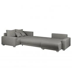 Fredriks Wohnlandschaft Togari - (mit Schlaffunktion) - Flachgewebe - Webstoff Sogol: Dunkelgrau - Longchair davorstehend rechts / Ottomane links -Wohnzimmermöbel boutique en ligne wohnlandschaft togari mit schlaffunktion flachgewebe longchair beidseitig montierbar lehm 4099692