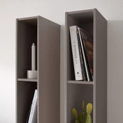 GWINNER Wandregal Anzio I - Matt Fango - Höhe: 108 cm -Wohnzimmermöbel boutique en ligne wohnwand anzio i 4 teilig vitrinenelement links ohne beleuchtung matt fango 4625712