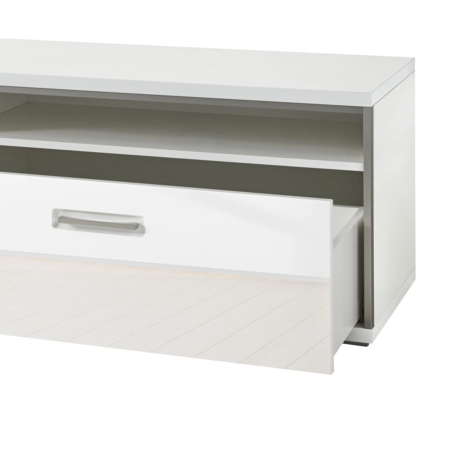 Loftscape Wohnwand Arco I (5-teilig) - Hochglanz Weiß / Grau 9 Loftscape Wohnwand Arco I (5-teilig) - Hochglanz Weiß / Grau – Bild 9