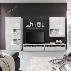 Loftscape Wohnwand Arco II (5-teilig) - Hochglanz Weiß / Grau 14 Loftscape Wohnwand Arco II (5-teilig) - Hochglanz Weiß / Grau -Wohnzimmermöbel boutique en ligne wohnwand arco ii 5 teilig hochglanz weiss grau 4710648