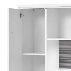 Loftscape Wohnwand Arco III (5-teilig) - Hochglanz Weiß / Grau -Wohnzimmermöbel boutique en ligne wohnwand arco iii 5 teilig hochglanz weiss grau 4710700