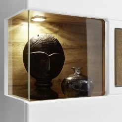 Loftscape Hängevitrine Aulby - Inkl. Beleuchtung - Weiß 9 Loftscape Hängevitrine Aulby - Inkl. Beleuchtung - Weiß -Wohnzimmermöbel boutique en ligne wohnwand aulby i 4 teilig inkl beleuchtung matt weiss eiche dekor 4715320