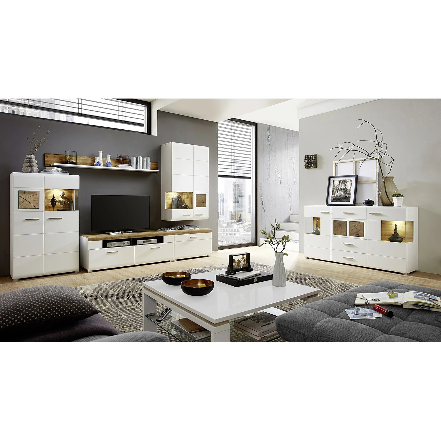 Loftscape Hängevitrine Aulby - Inkl. Beleuchtung - Weiß 2 Loftscape Hängevitrine Aulby - Inkl. Beleuchtung - Weiß – Bild 2