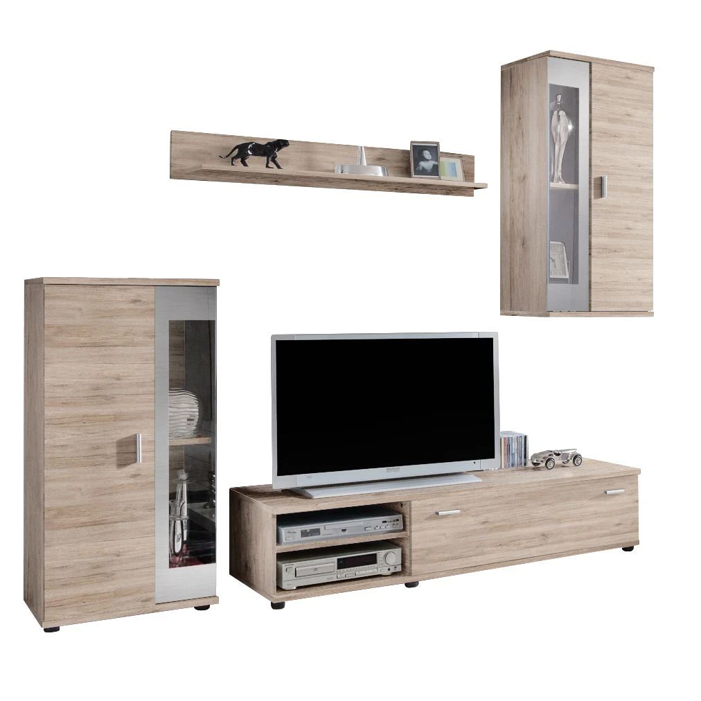 Mooved Wohnwand Baceno (4-teilig) - Eiche Sanremo Dekor - Ohne Beleuchtung 2 Mooved Wohnwand Baceno (4-teilig) - Eiche Sanremo Dekor - Ohne Beleuchtung – Bild 2