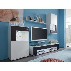 Trendteam Wohnwand Corner (4-teilig) - Weiß / Schwarz 14 Trendteam Wohnwand Corner (4-teilig) - Weiß / Schwarz -Wohnzimmermöbel boutique en ligne wohnwand corner 4 teilig weiss schwarz 4808796